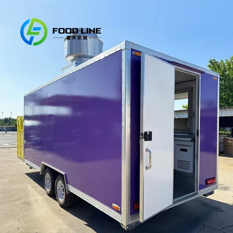 Coffee Van Equipment - Op maat gemaakte mobiele foodtruck-aanhangwagen, vierkante
