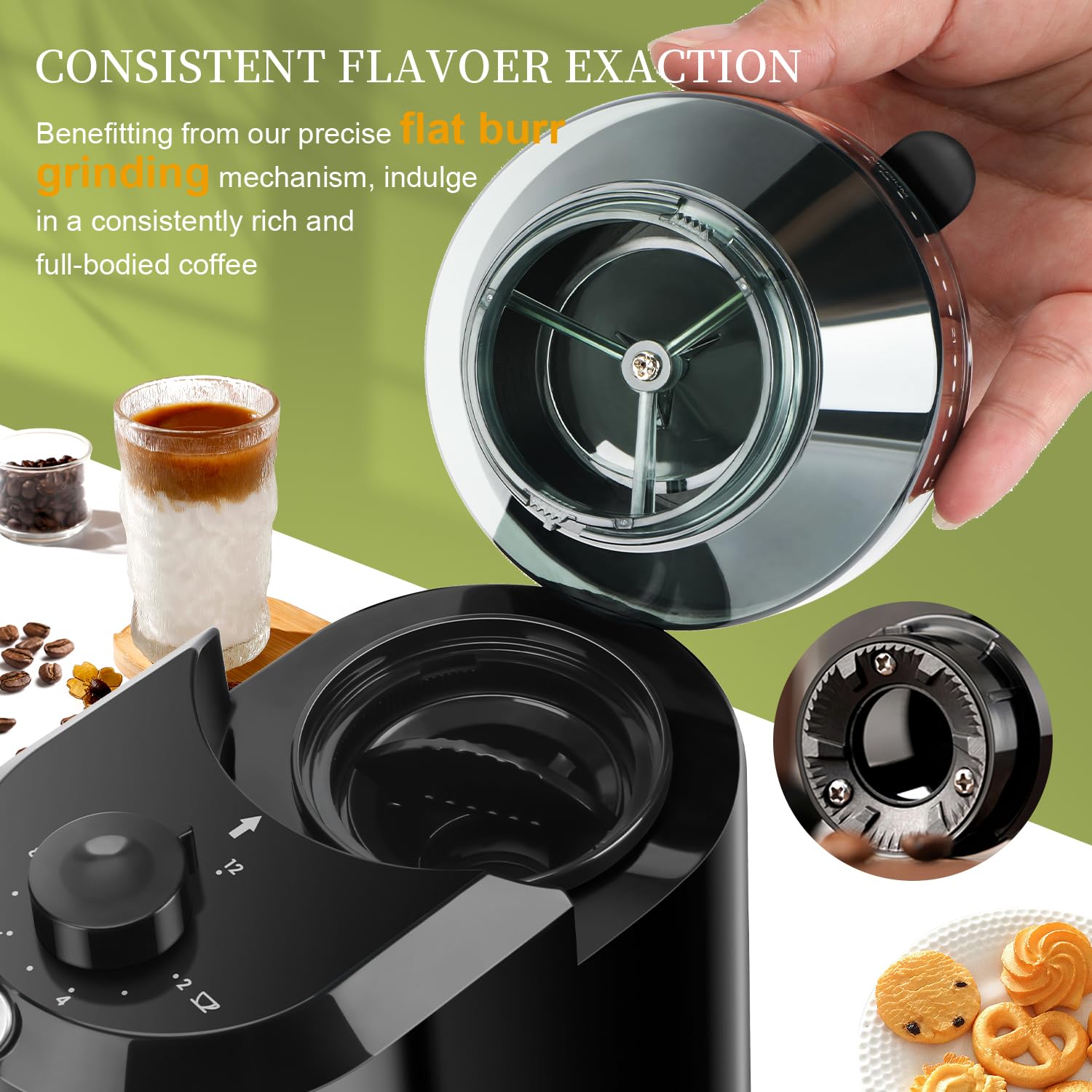 Wancle automatische braammolen - Coffee Grinder Burr Flat recensie en prijs