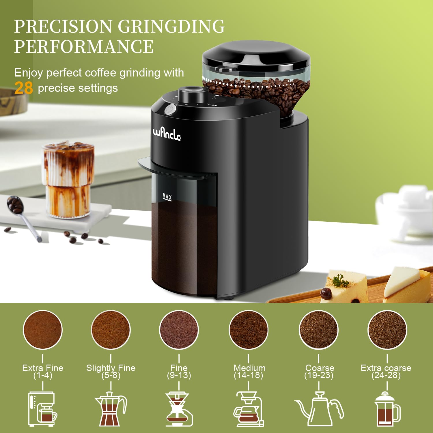 Wancle automatische braammolen - Coffee Grinder Burr Flat recensie en prijs