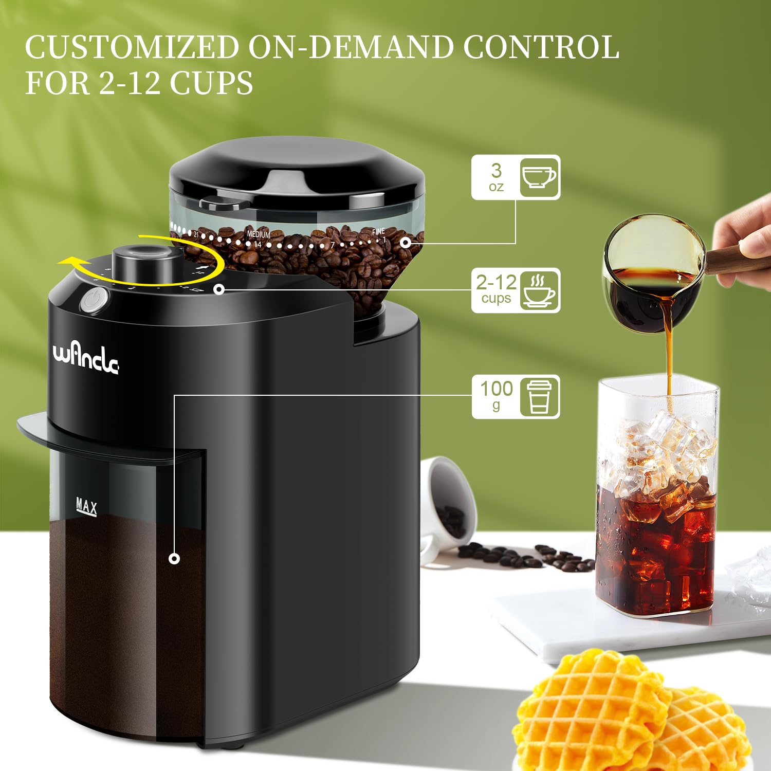 Wancle automatische braammolen - Coffee Grinder Burr Flat recensie en prijs
